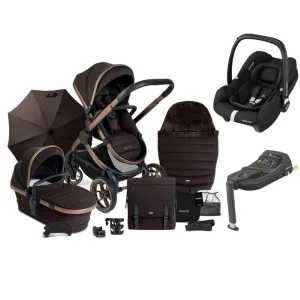 ICANDY Peach 7 Complete Travel System with Maxi Cosi Cabriofix Car Seat - Pecan (Special Edition)