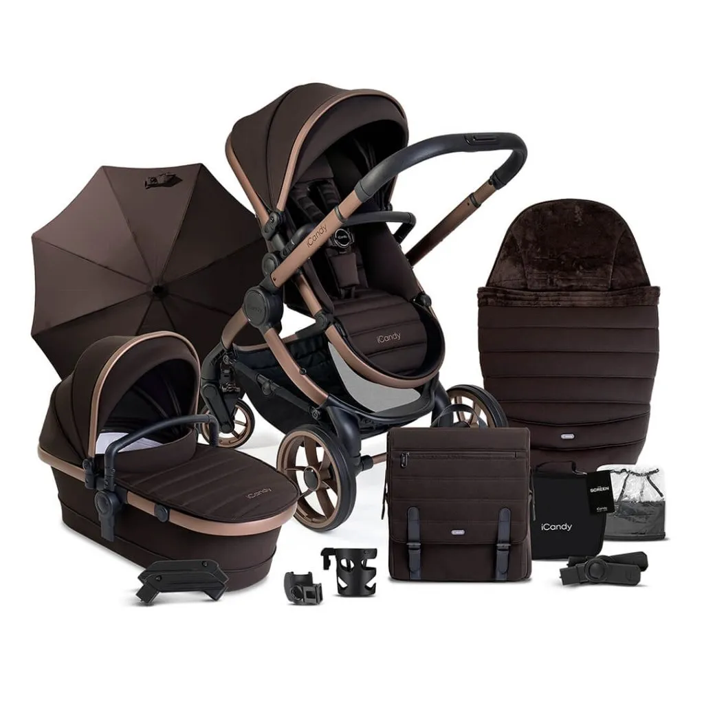 ICANDY Peach 7 Complete Travel System with Maxi Cosi Cabriofix Car Seat - Pecan (Special Edition)