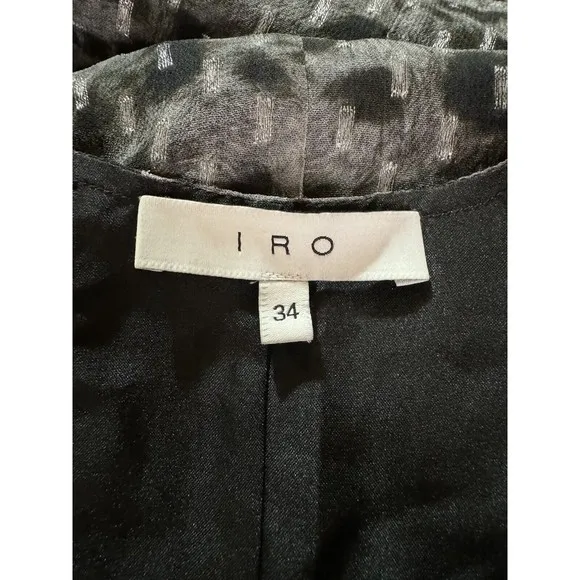IRO Womens Metallic Spotted Ruche Ruffle Hem Dress Metallic  Size EUR 34 US 6 a8