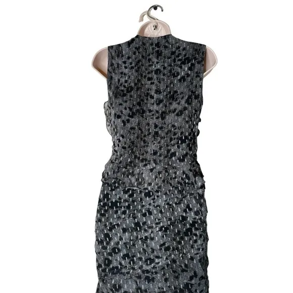 IRO Womens Metallic Spotted Ruche Ruffle Hem Dress Metallic  Size EUR 34 US 6 a8