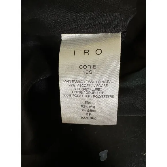 IRO Womens Metallic Spotted Ruche Ruffle Hem Dress Metallic  Size EUR 34 US 6 a8