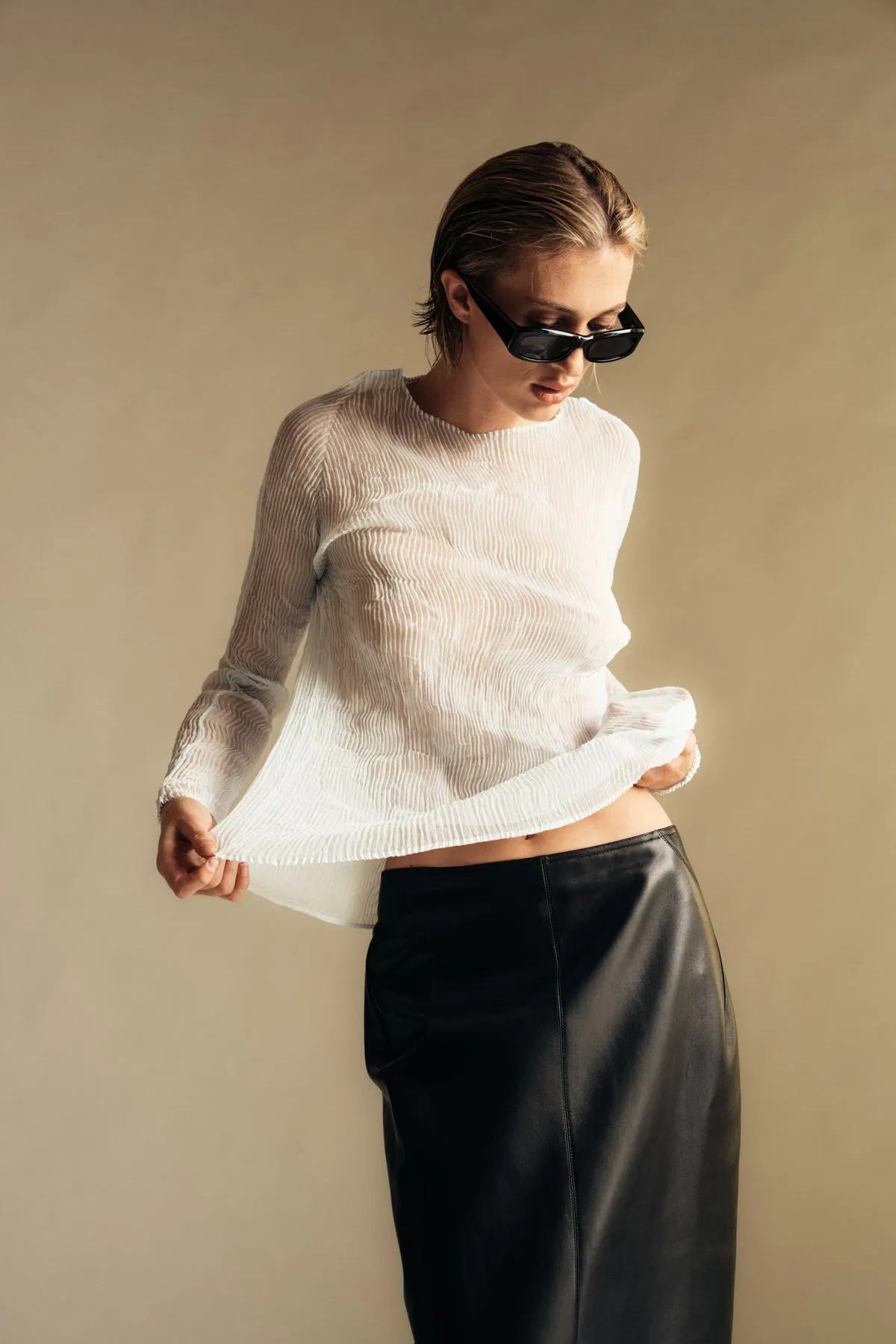 ISSEY MIYAKE | CHIFFON TWIST JANUARY TOP