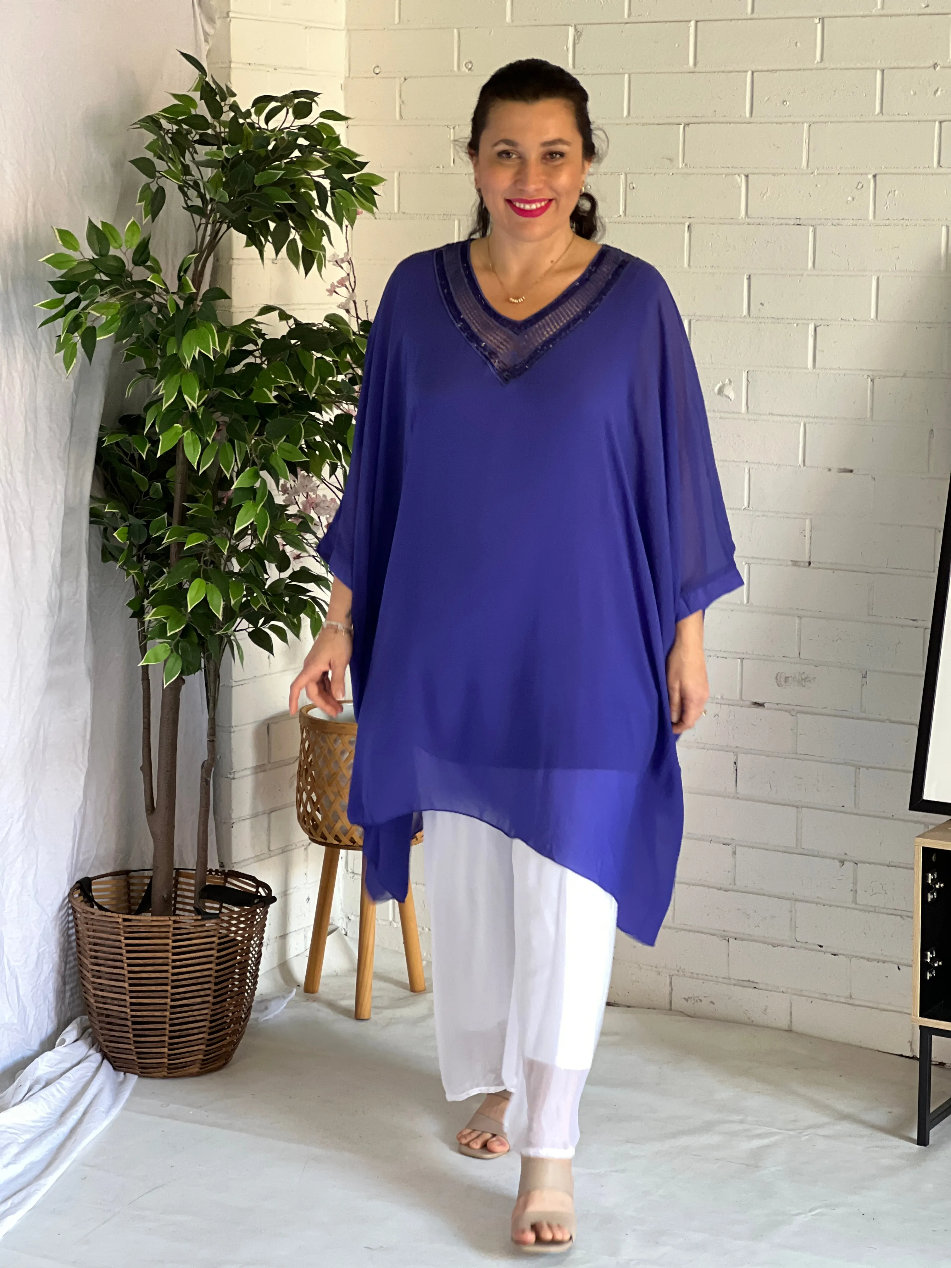 Jenna Violet Chiffon Kaftan
