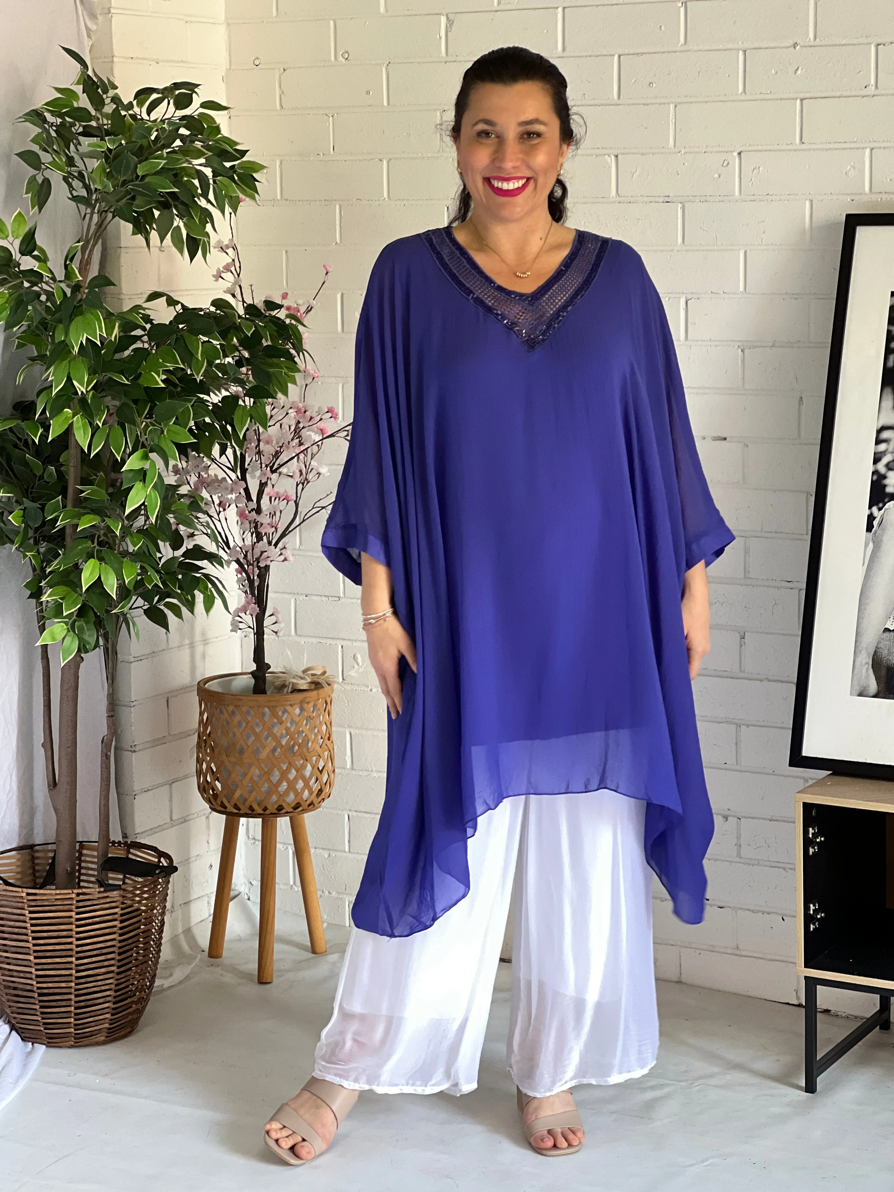 Jenna Violet Chiffon Kaftan