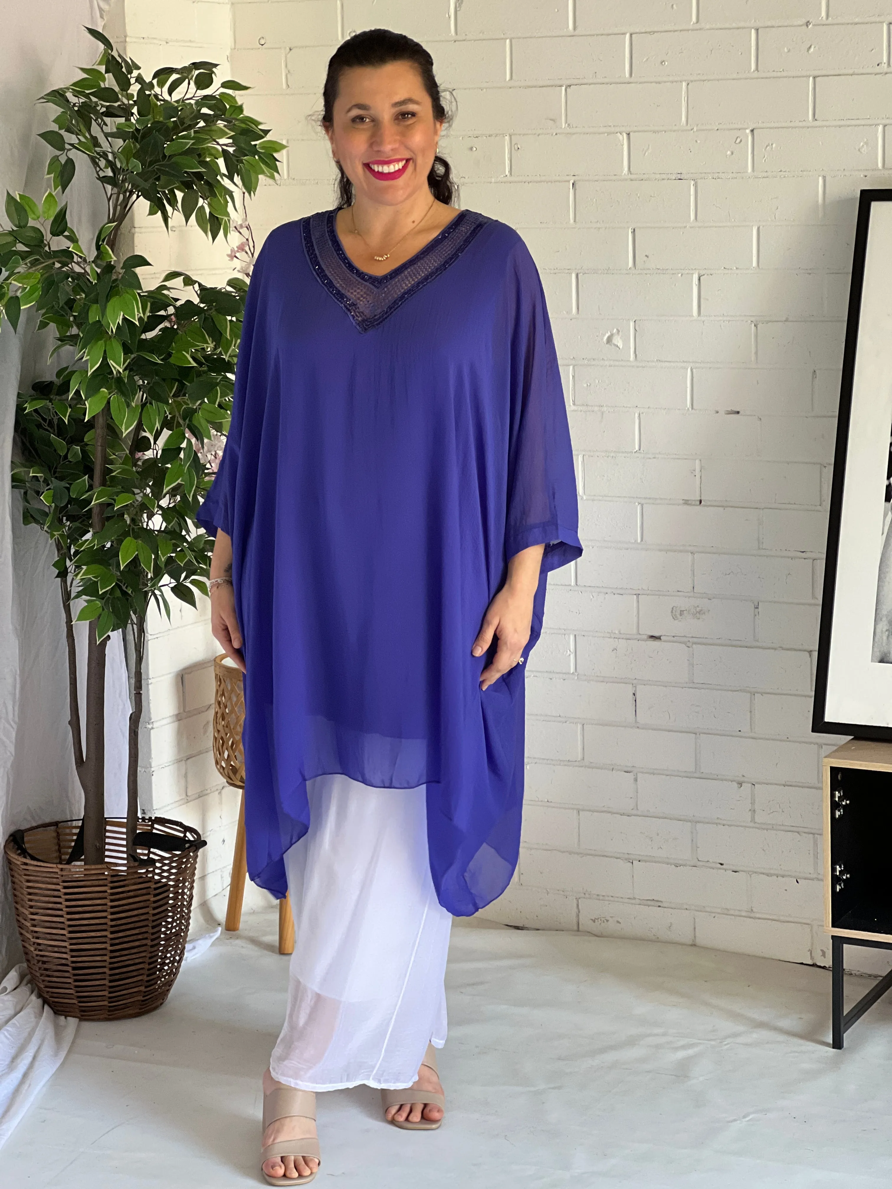 Jenna Violet Chiffon Kaftan