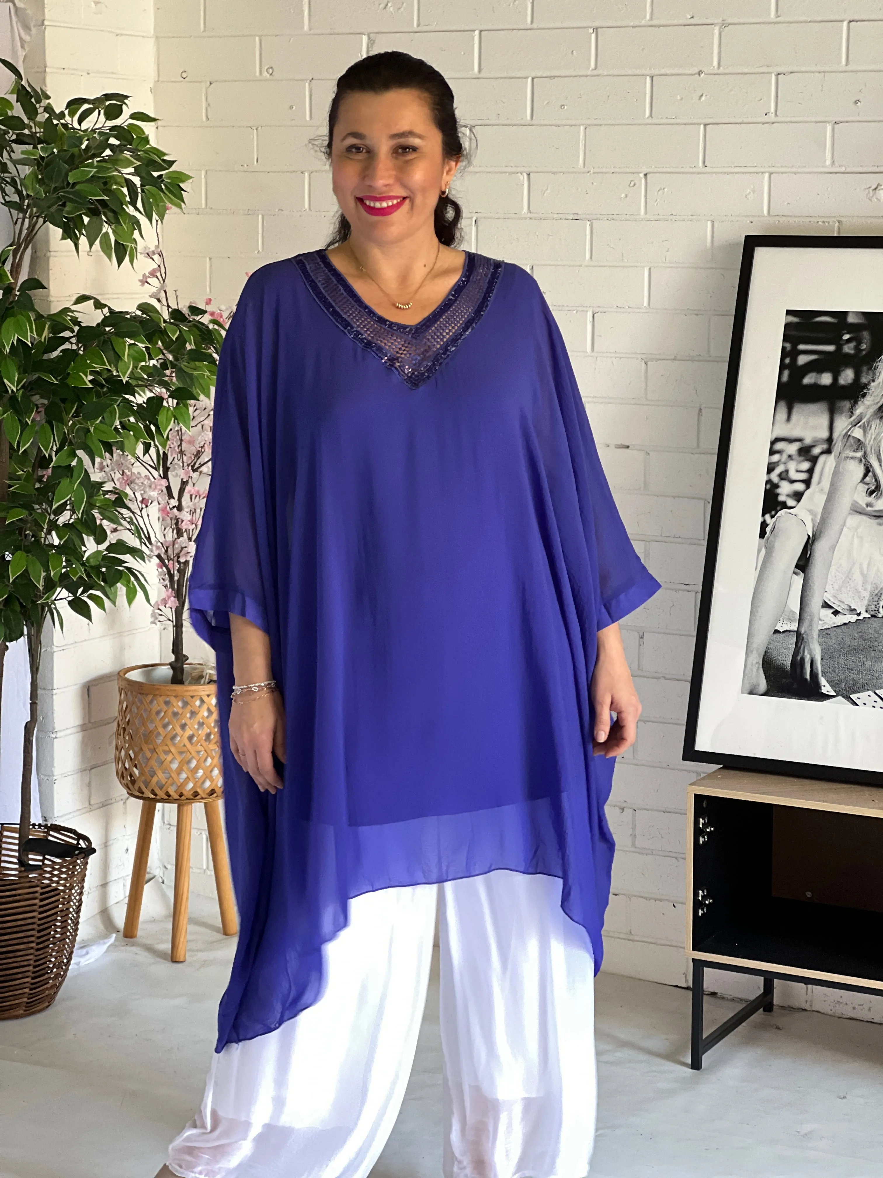 Jenna Violet Chiffon Kaftan