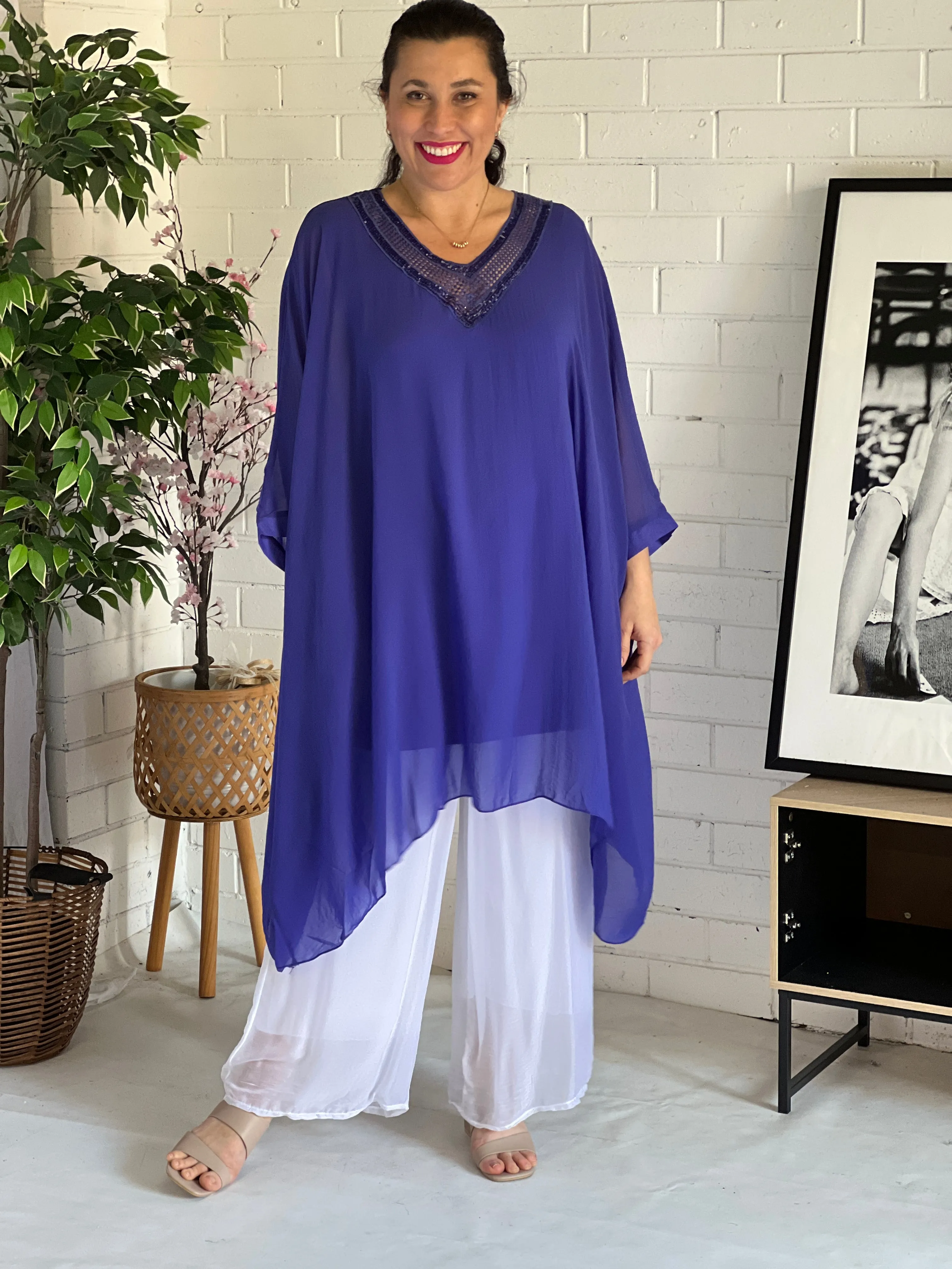 Jenna Violet Chiffon Kaftan