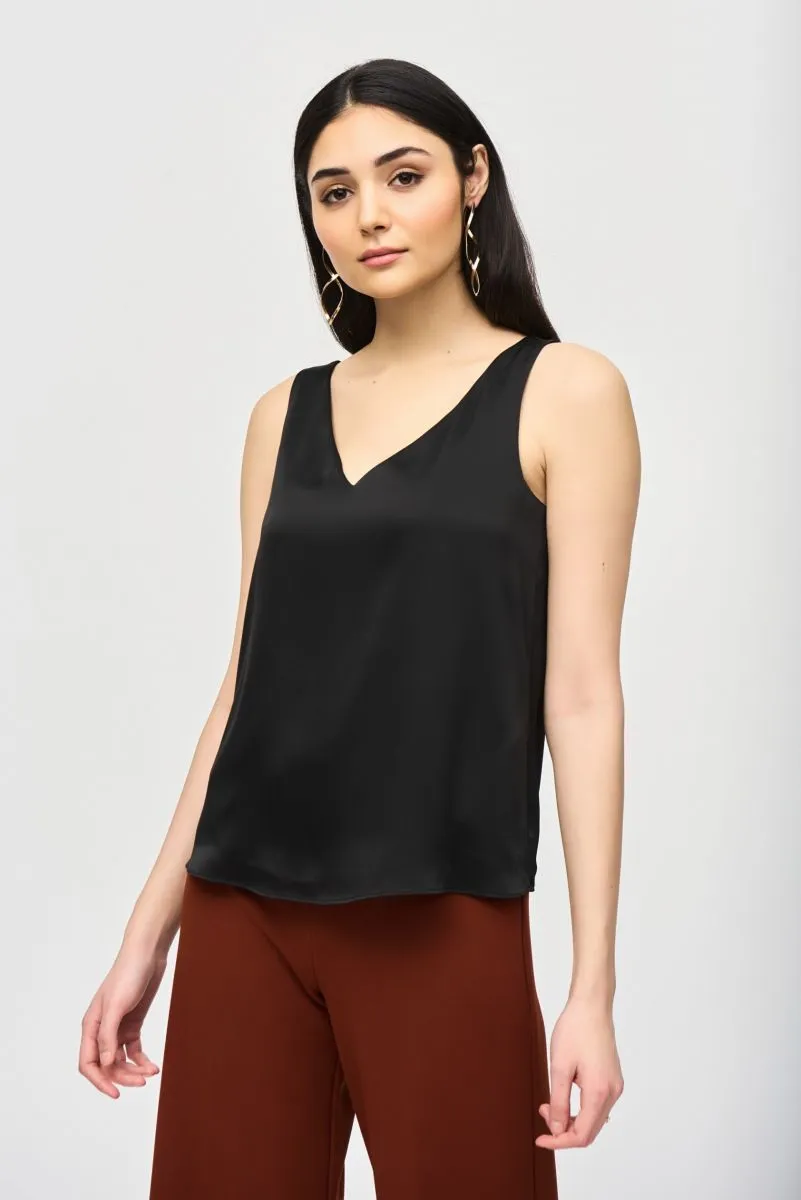 Joseph Ribkoff V-Neck Sleeveless Satin Tank Top 243110