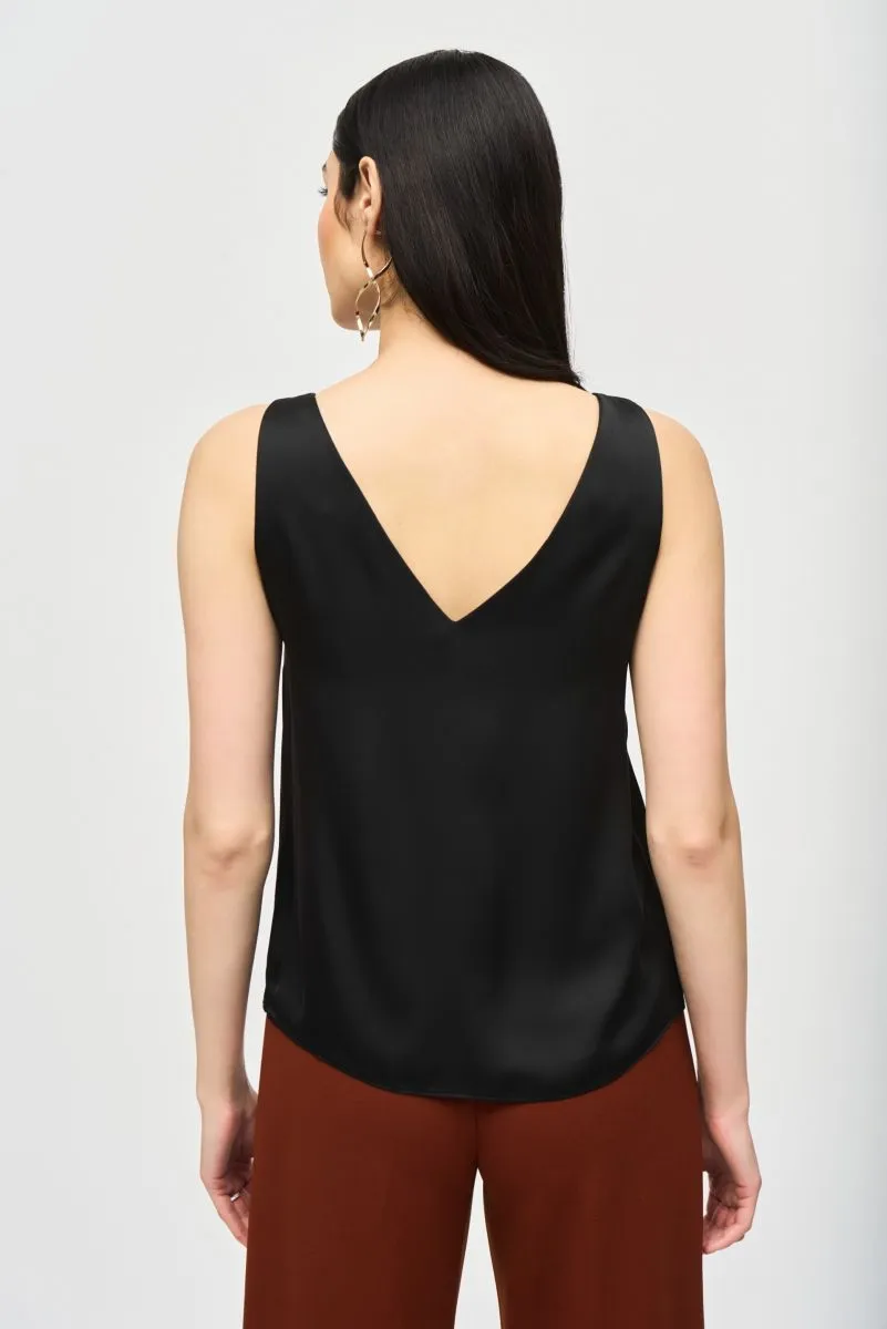 Joseph Ribkoff V-Neck Sleeveless Satin Tank Top 243110