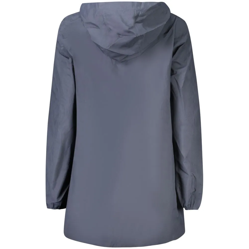 K-WAY Blue Polyester Women Trench Coat