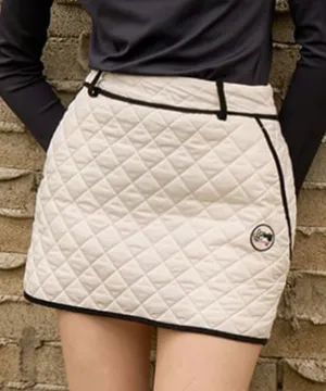 KANDINI Quilting Padded Mini Skirt - Ivory