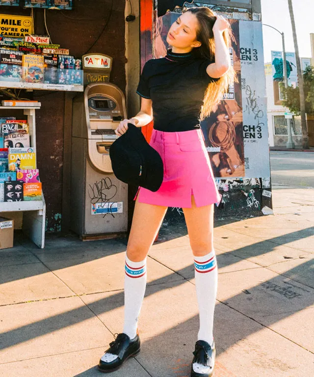 KANDINI Slit Mini Skirt - Pink
