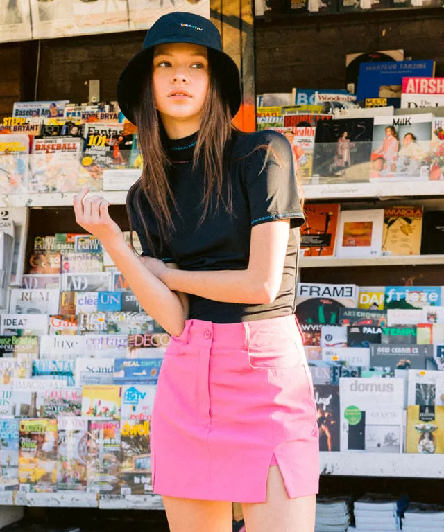 KANDINI Slit Mini Skirt - Pink
