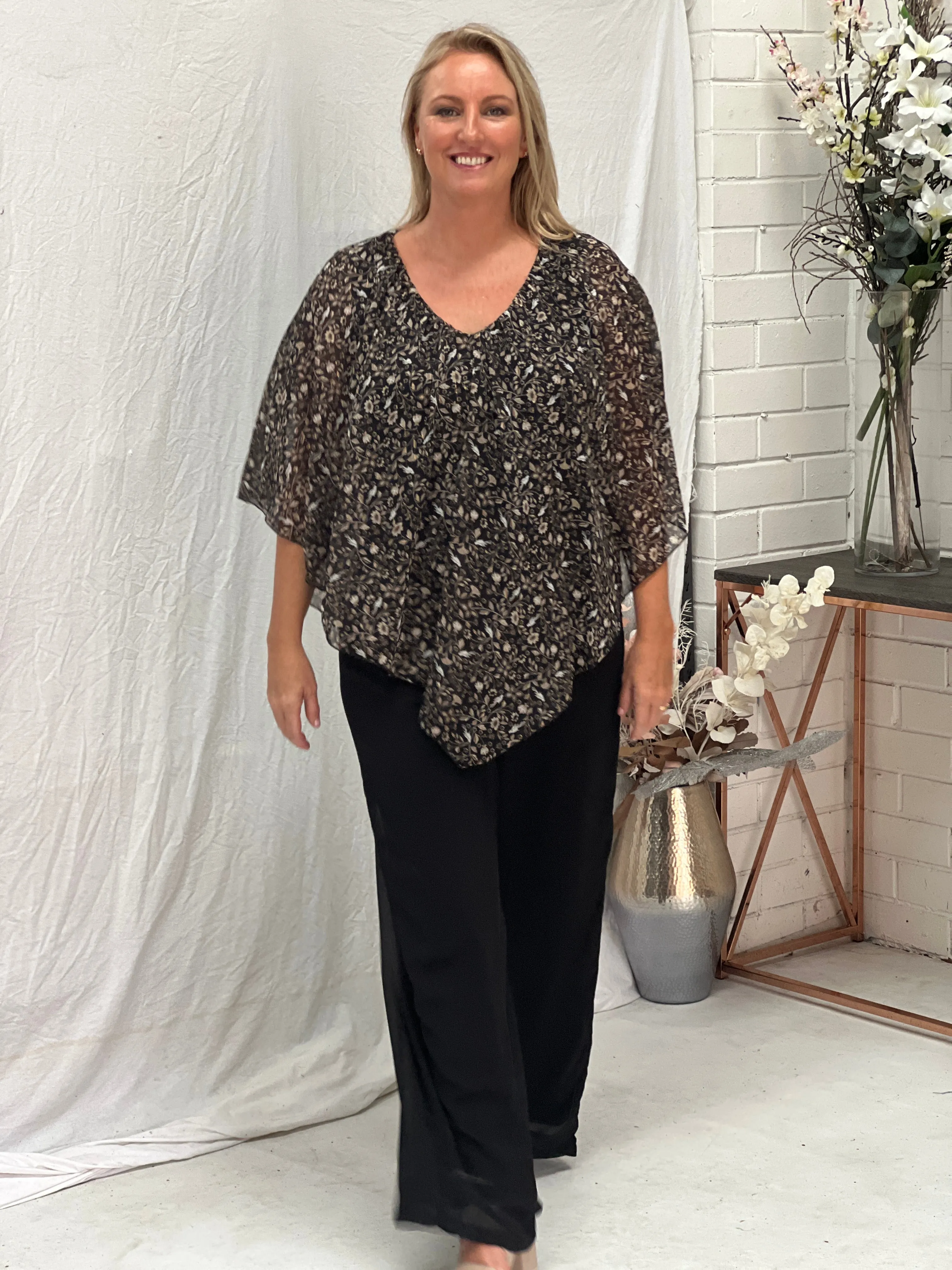 Kelly Black Floral Top