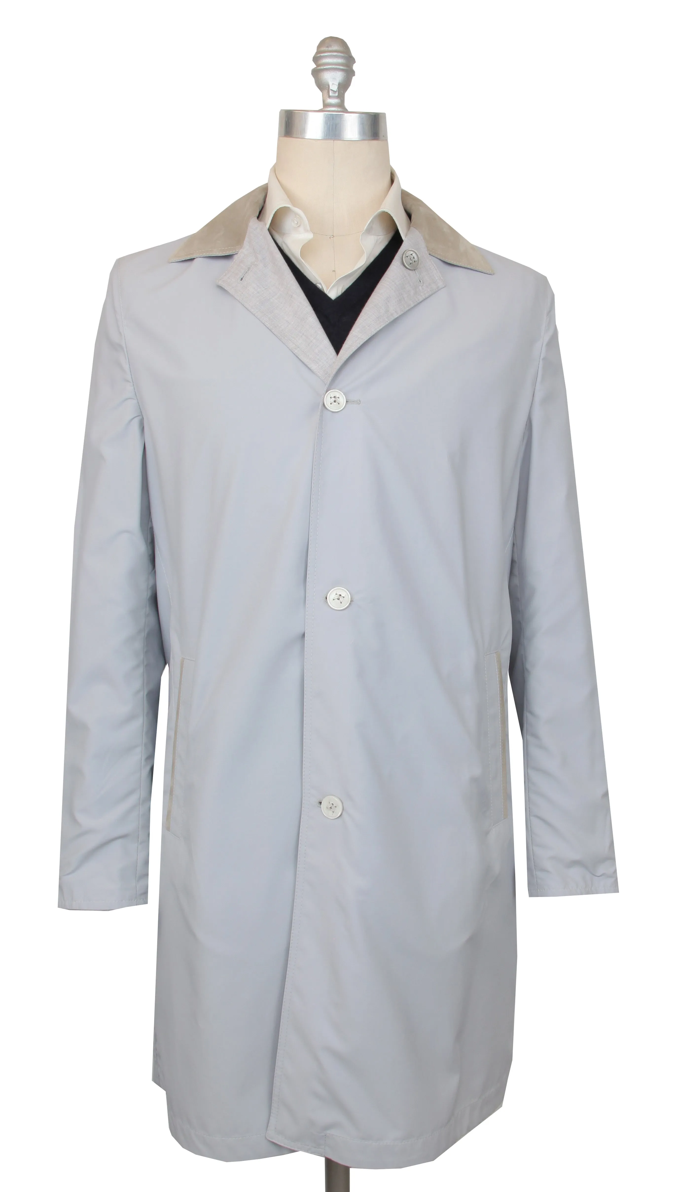 Kiton Light Gray Raincoat