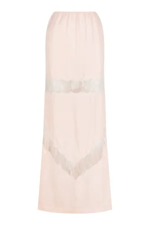 Lace Panel Maxi Skirt