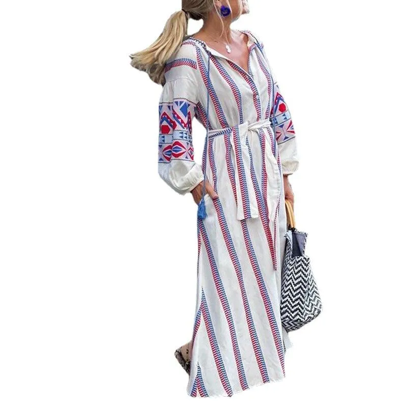 Leisure High Wasit Classy Long Shirt Dresses
