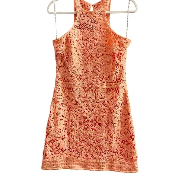 Lilly Pulitzer Bright Orange Coral Sheath Mini Dress Halter Sleeveless