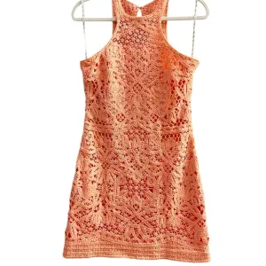 Lilly Pulitzer Bright Orange Coral Sheath Mini Dress Halter Sleeveless