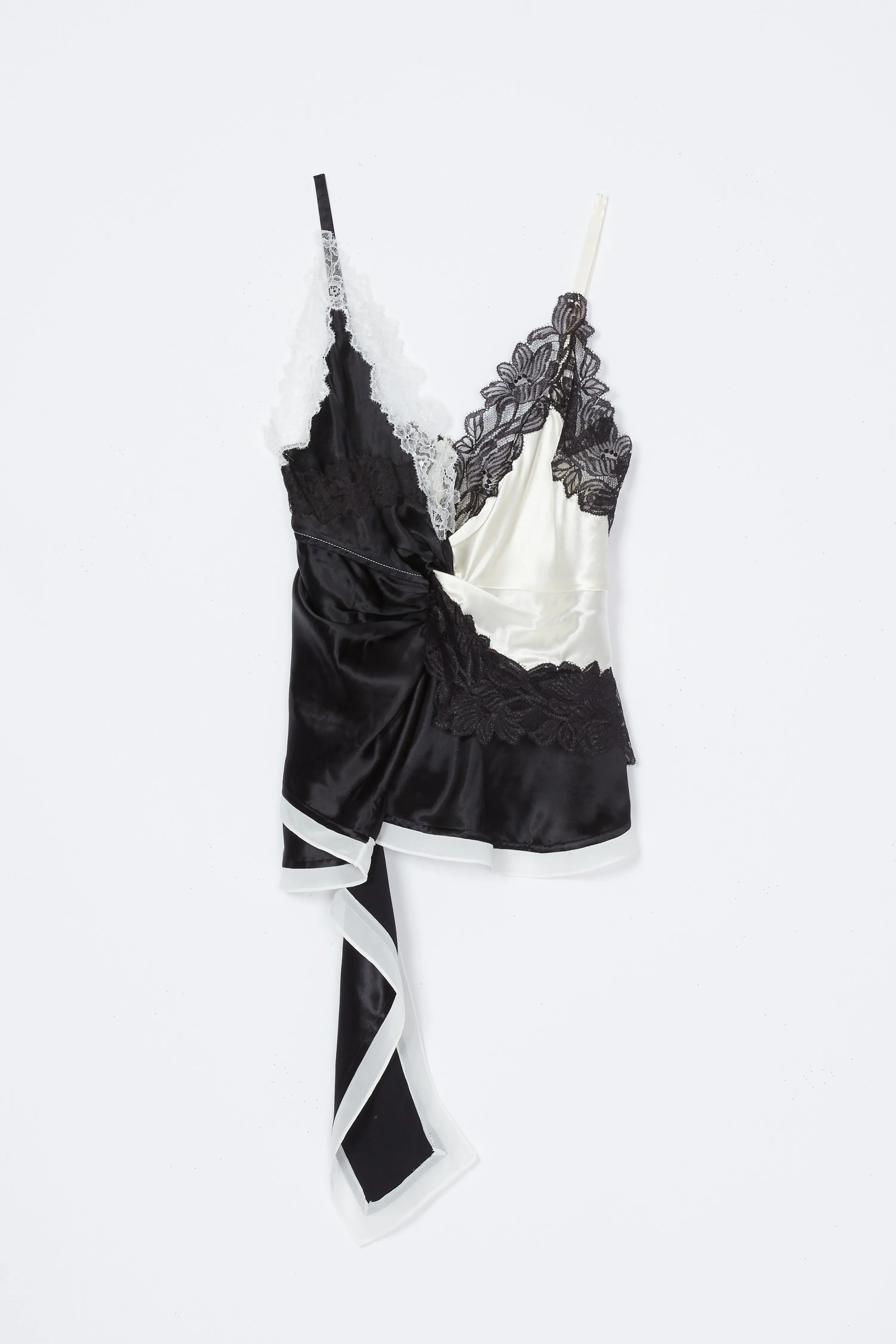 Liquid Satin Tank With Lace