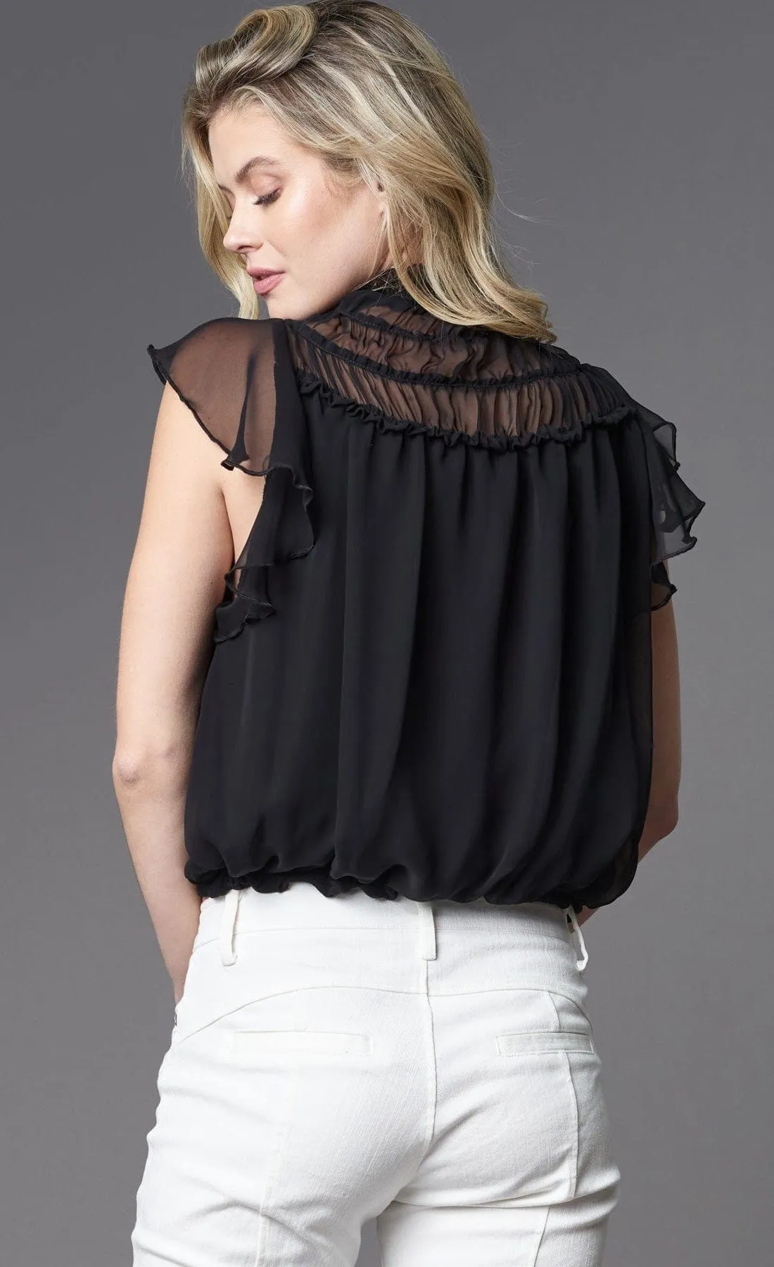 Lola & Sophie Smocked Chiffon Top