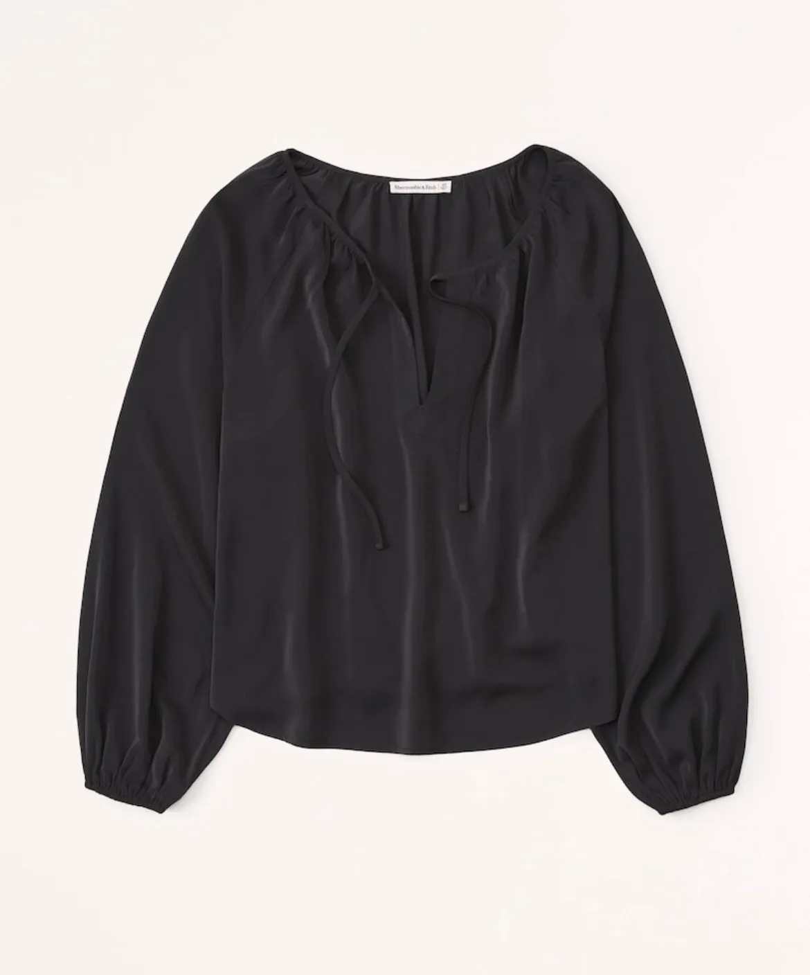 Long-Sleeve Open Neck Top