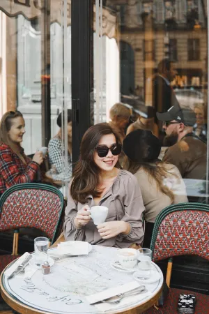 Long-Sleeve Open Neck Top