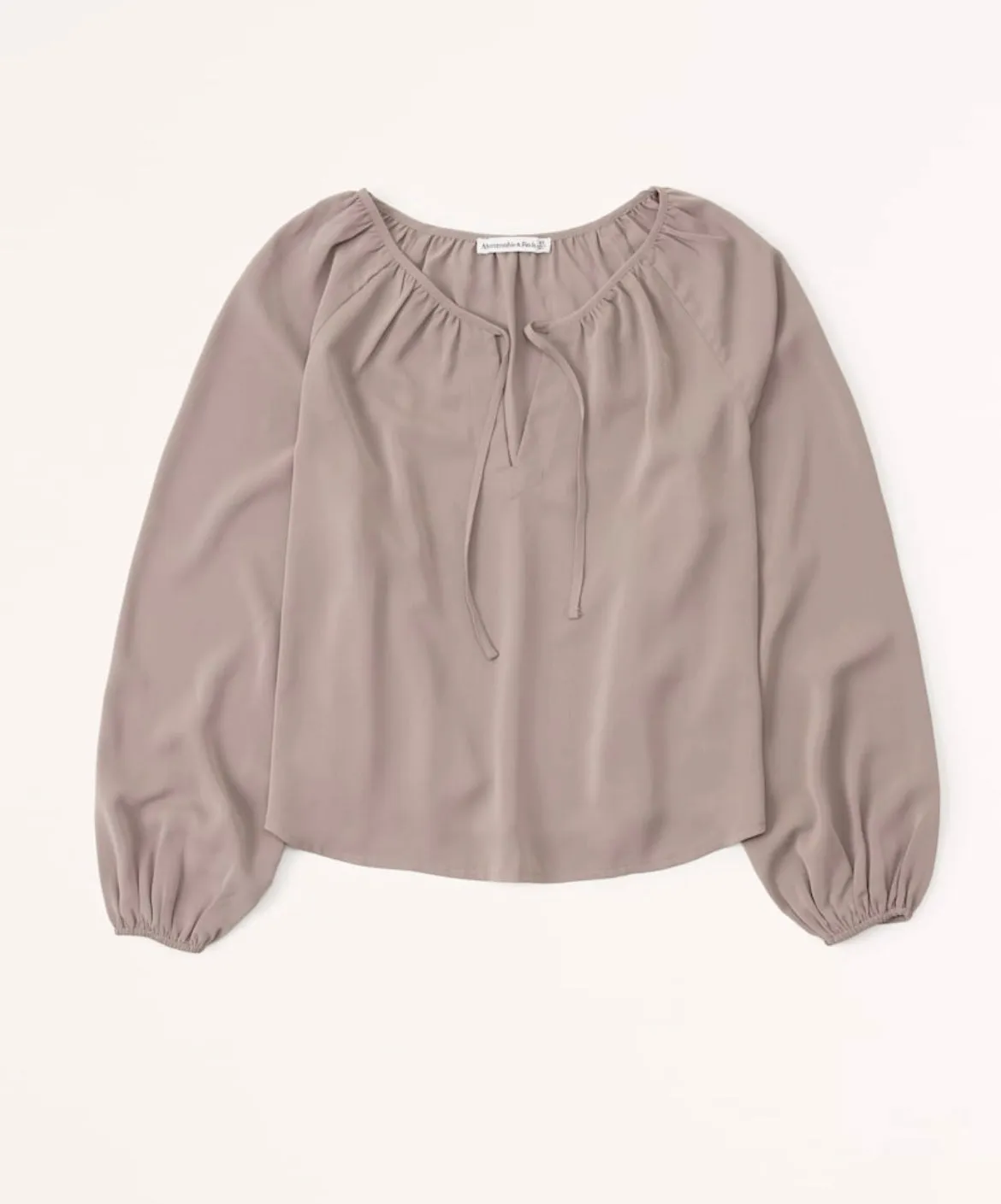 Long-Sleeve Open Neck Top