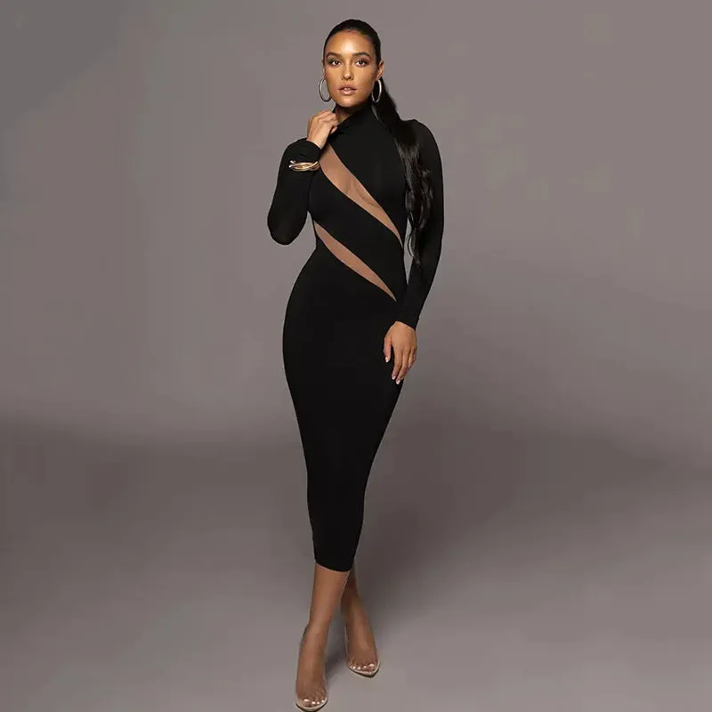 Long Sleeve Stitching Dress