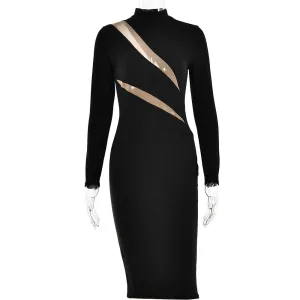 Long Sleeve Stitching Dress