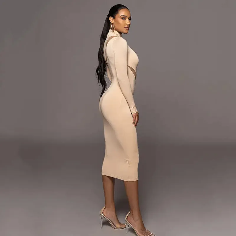 Long Sleeve Stitching Dress