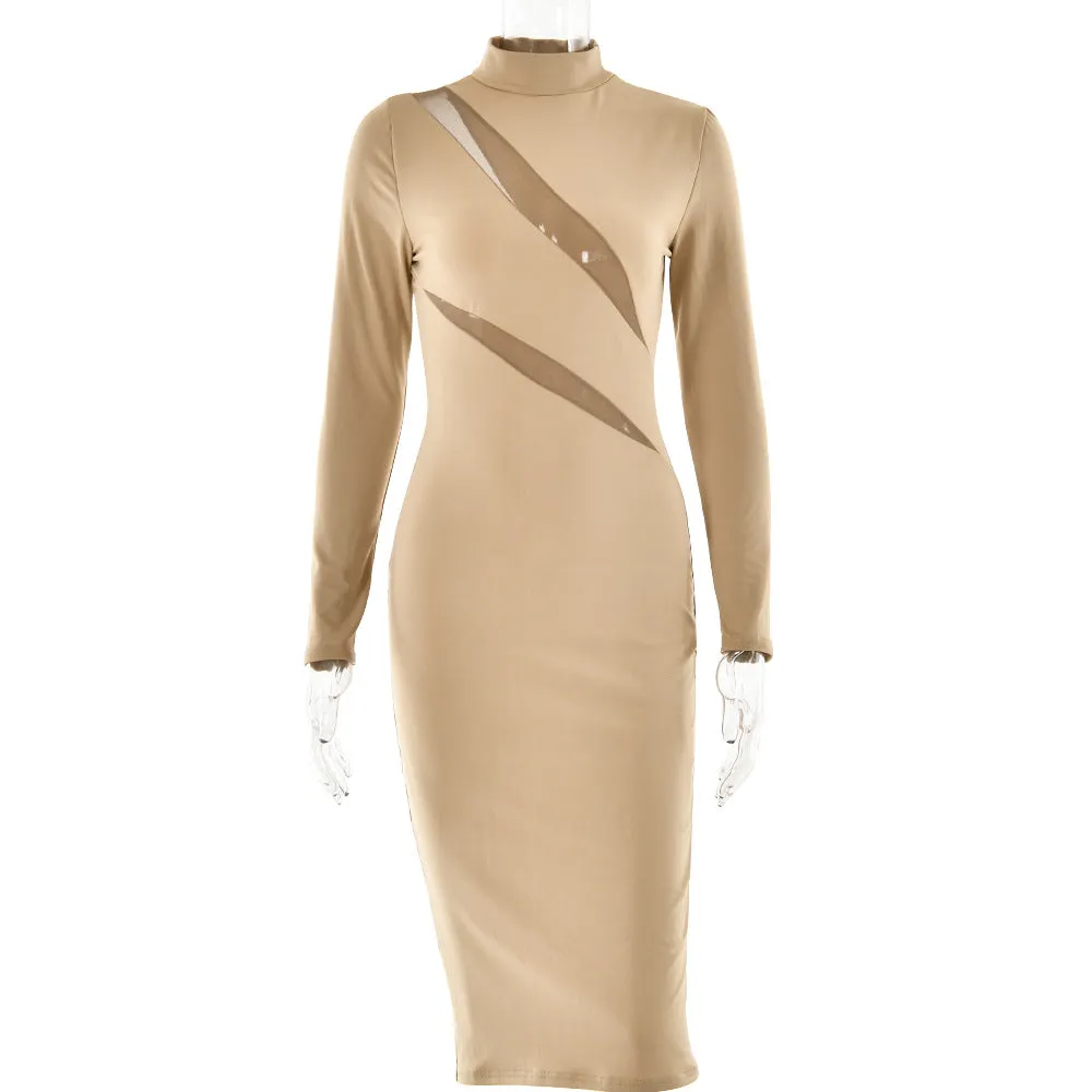 Long Sleeve Stitching Dress