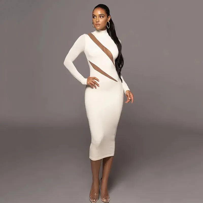 Long Sleeve Stitching Dress