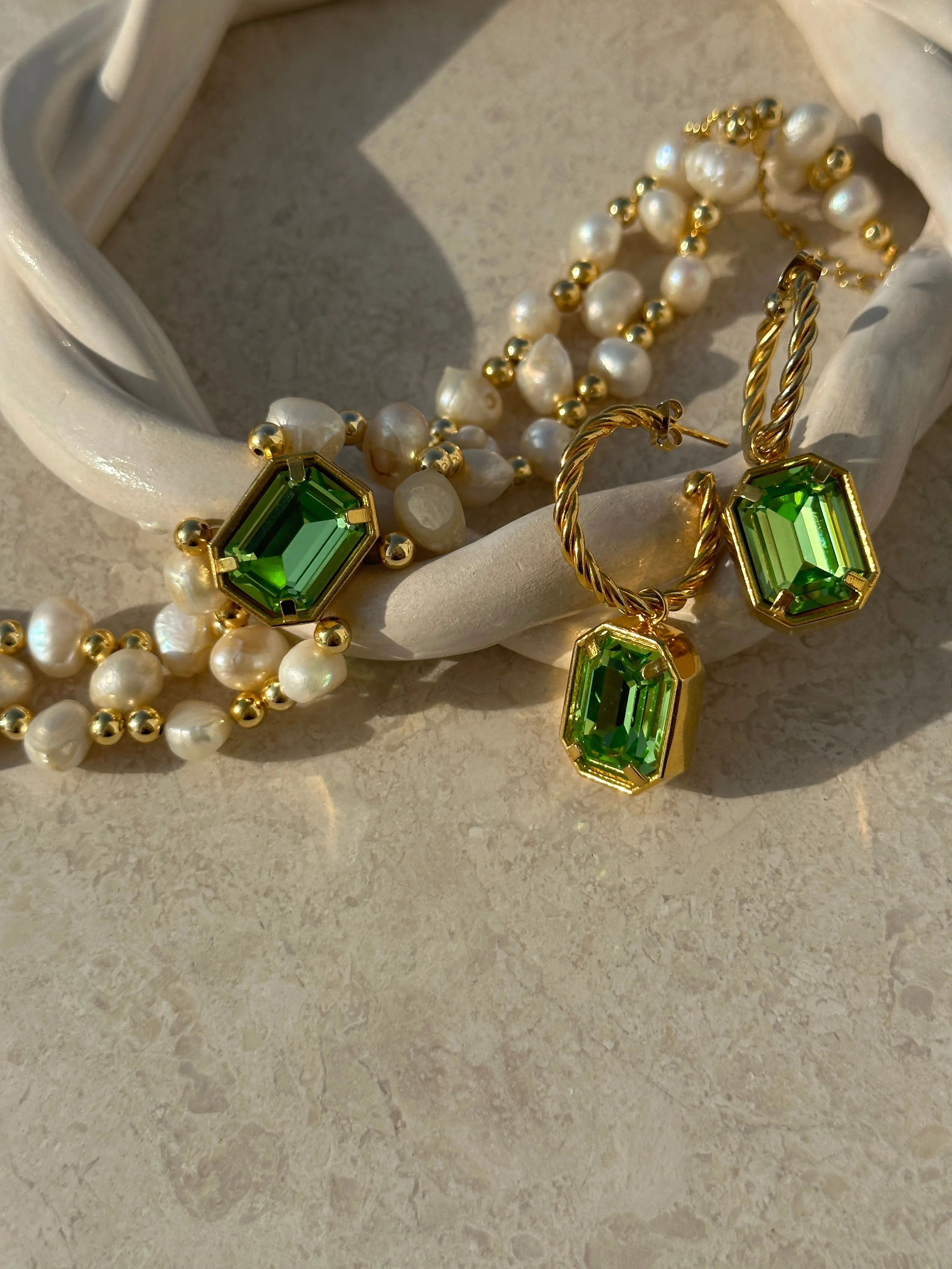 Léonie Earrings Green