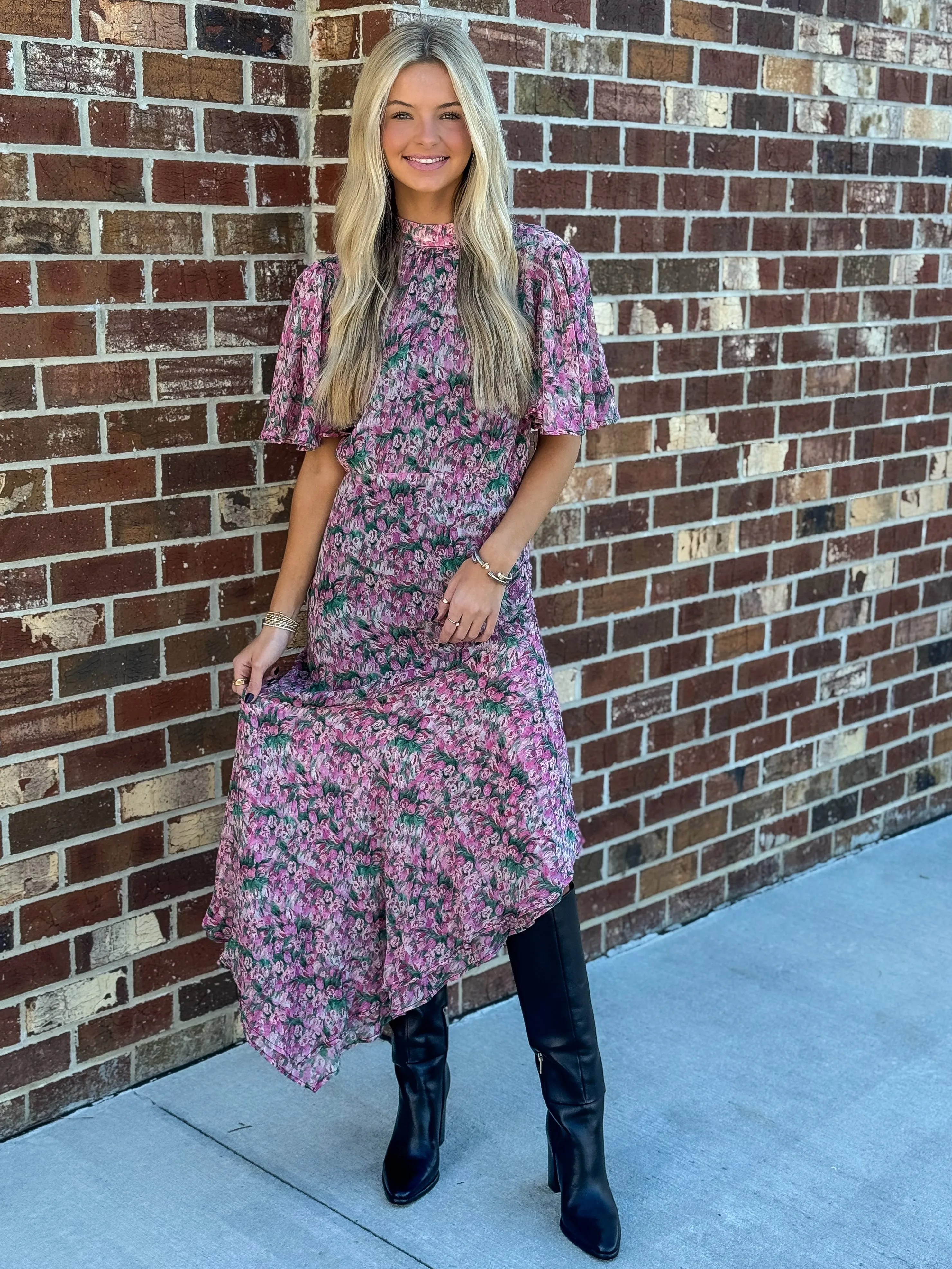 Lyra Maxi Dress (Emerald Rose)