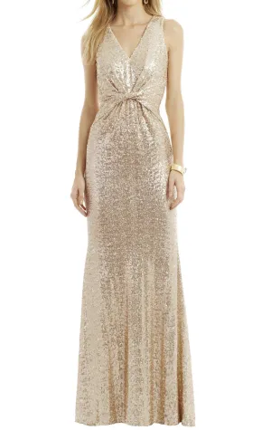 MACloth Mermaid Straps Sequin Long Formal Dress Blush Simple Prom Gown