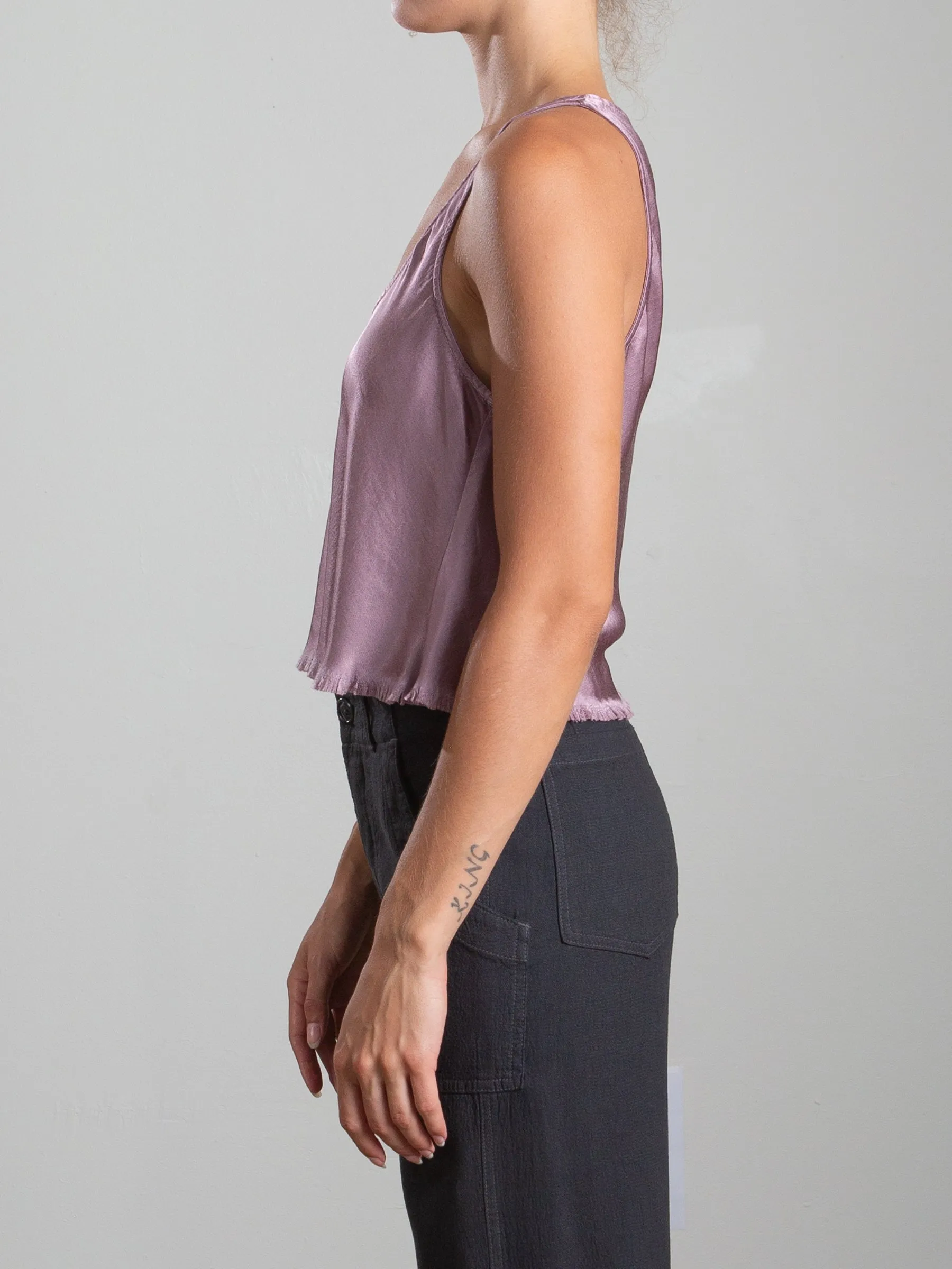 Maggie Tank in Vintage Satin - Mulberry
