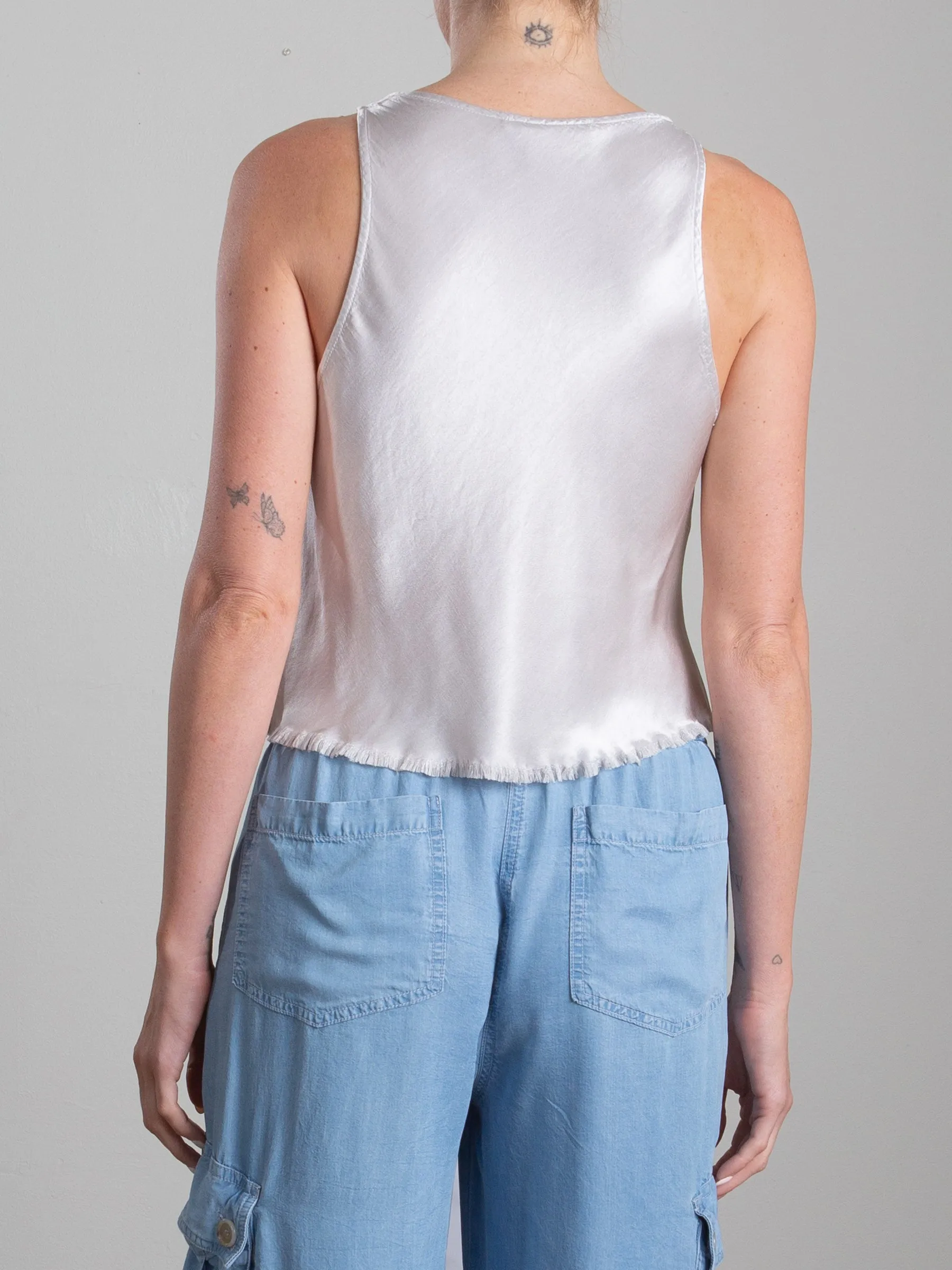 Maggie Tank in Vintage Satin - Parchment