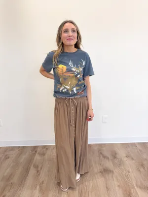 Marilyn Smocked Maxi Skirt in Espresso
