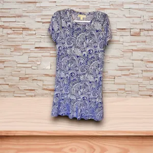 Michael Kors Purple Paisley Ruffled Mini Dress