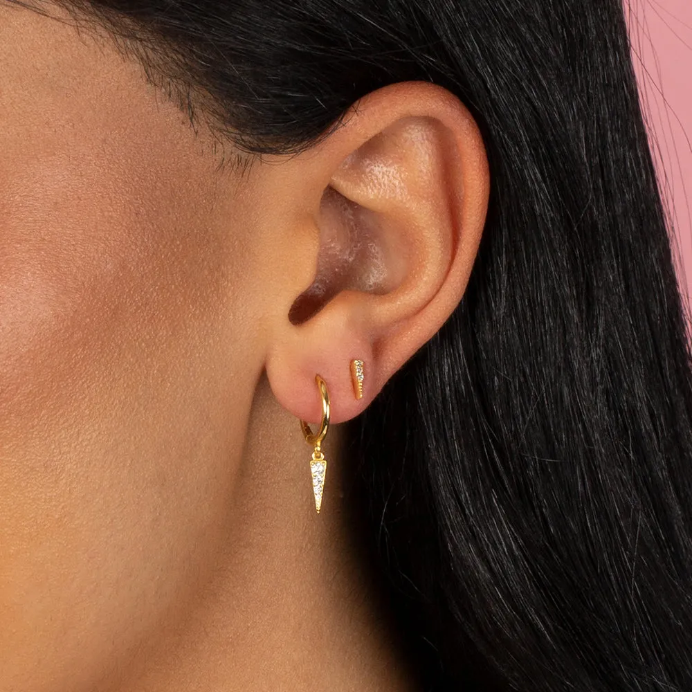Mini Pavé Dagger Stud Earring