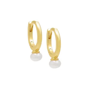 Mini Pearl Huggie Earring