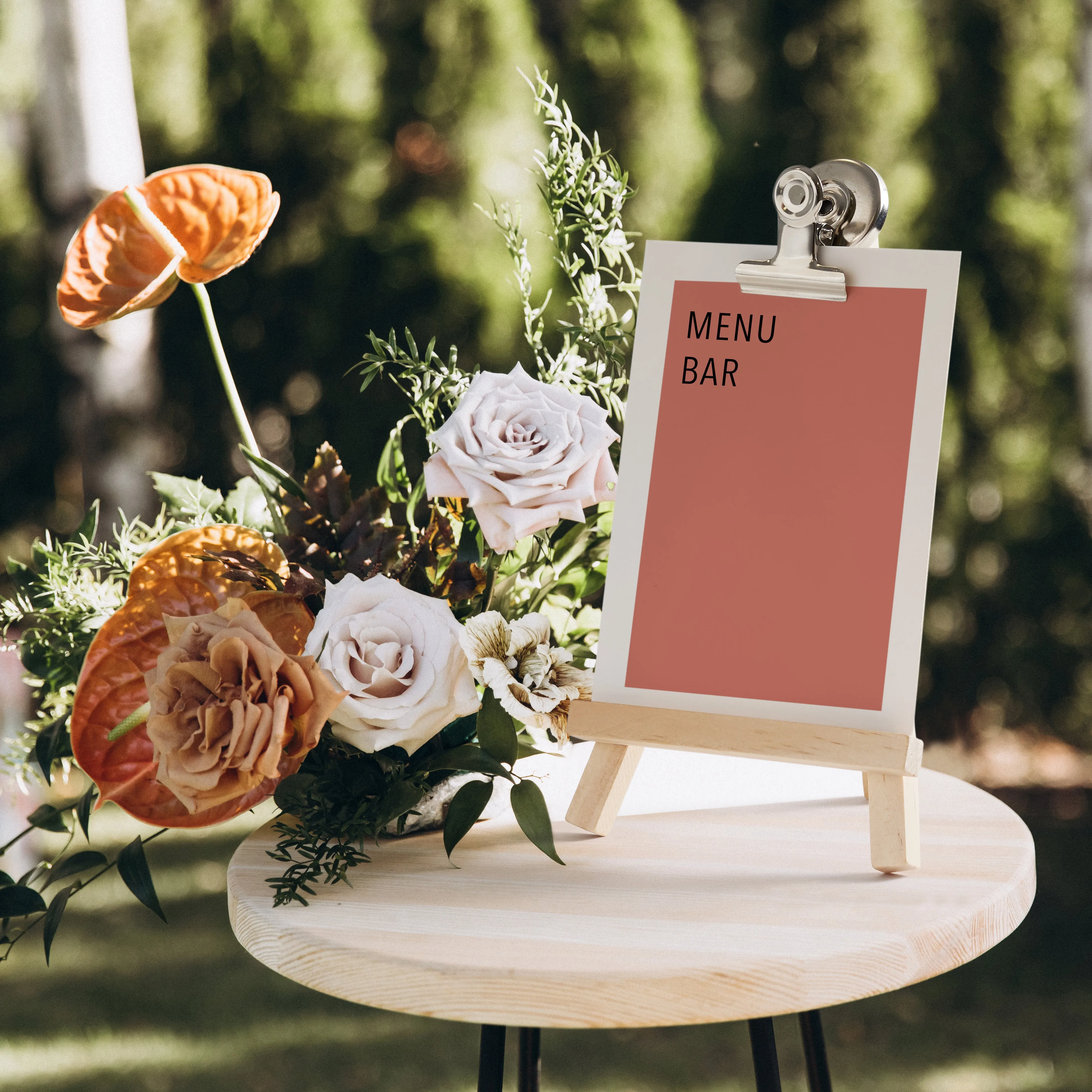 Mini Wooden Easel Table Decroations