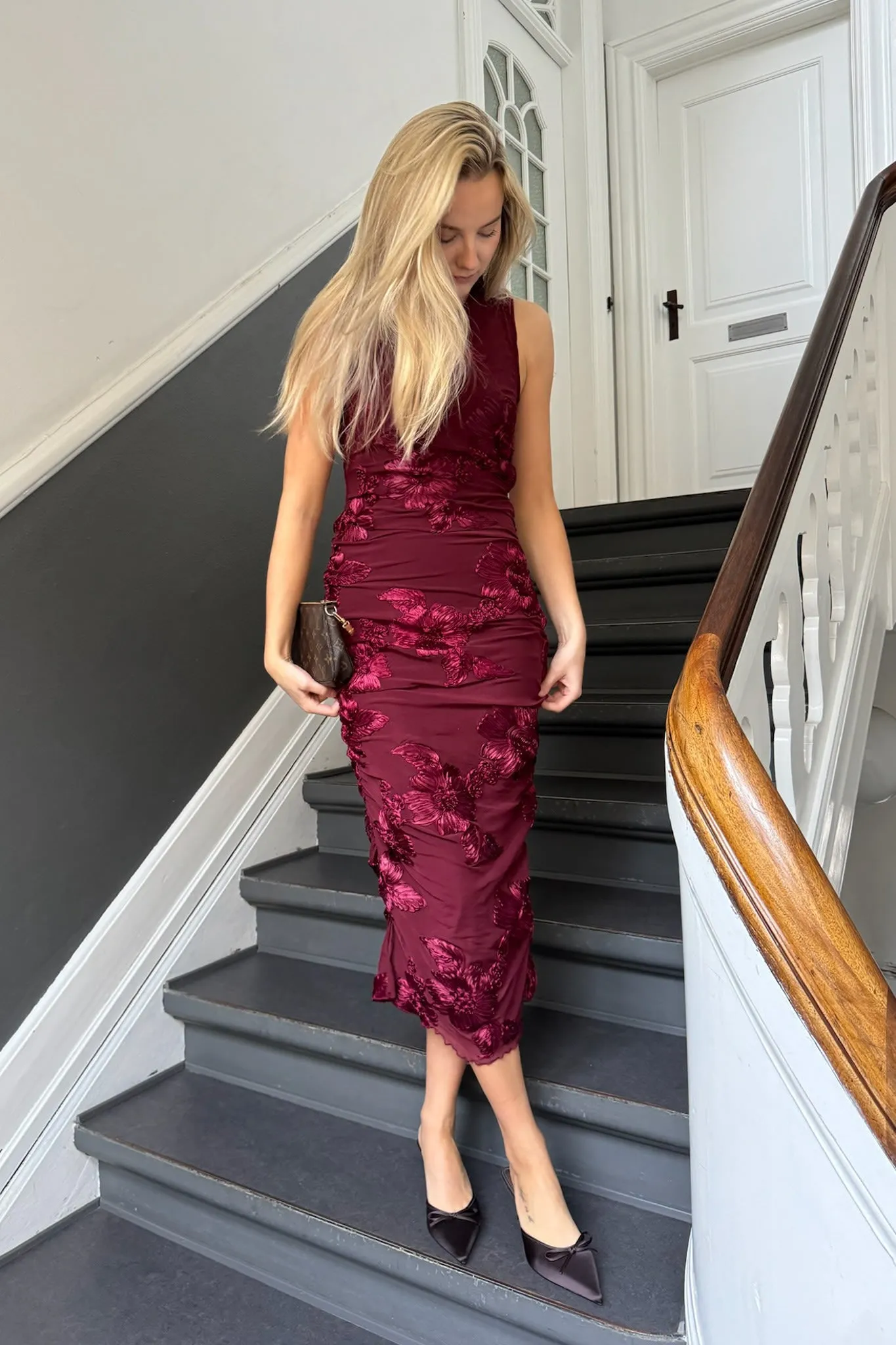 MiraIC Mesh Kjole - Bordeaux