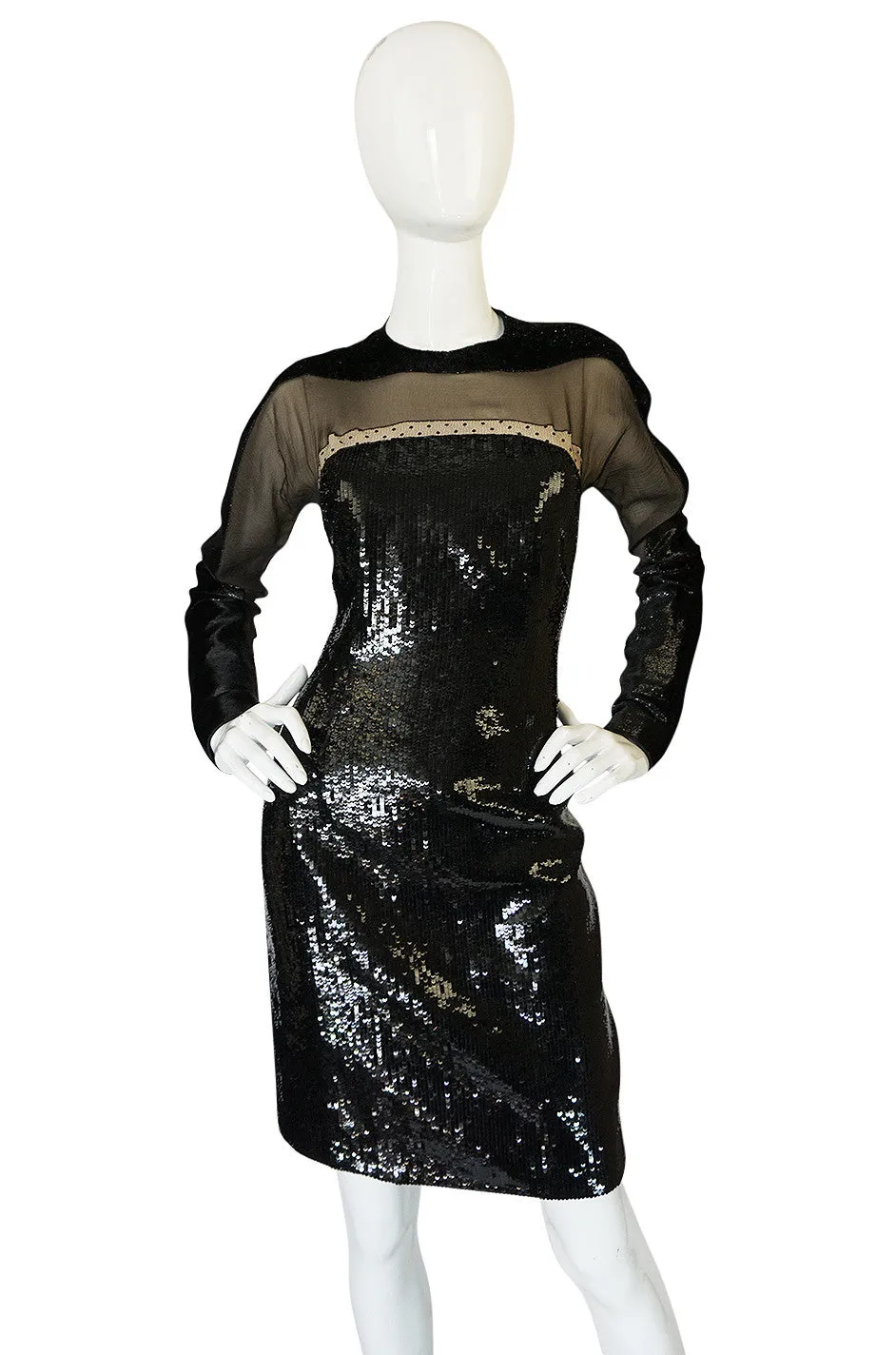 Museum Held Fall 1990-91 Geoffrey Beene Sequin & Lace Dress