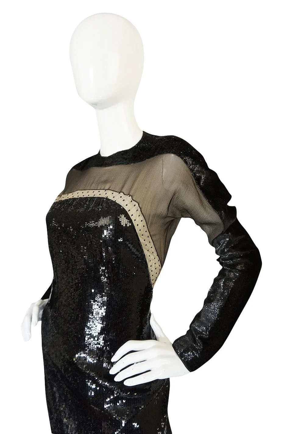 Museum Held Fall 1990-91 Geoffrey Beene Sequin & Lace Dress