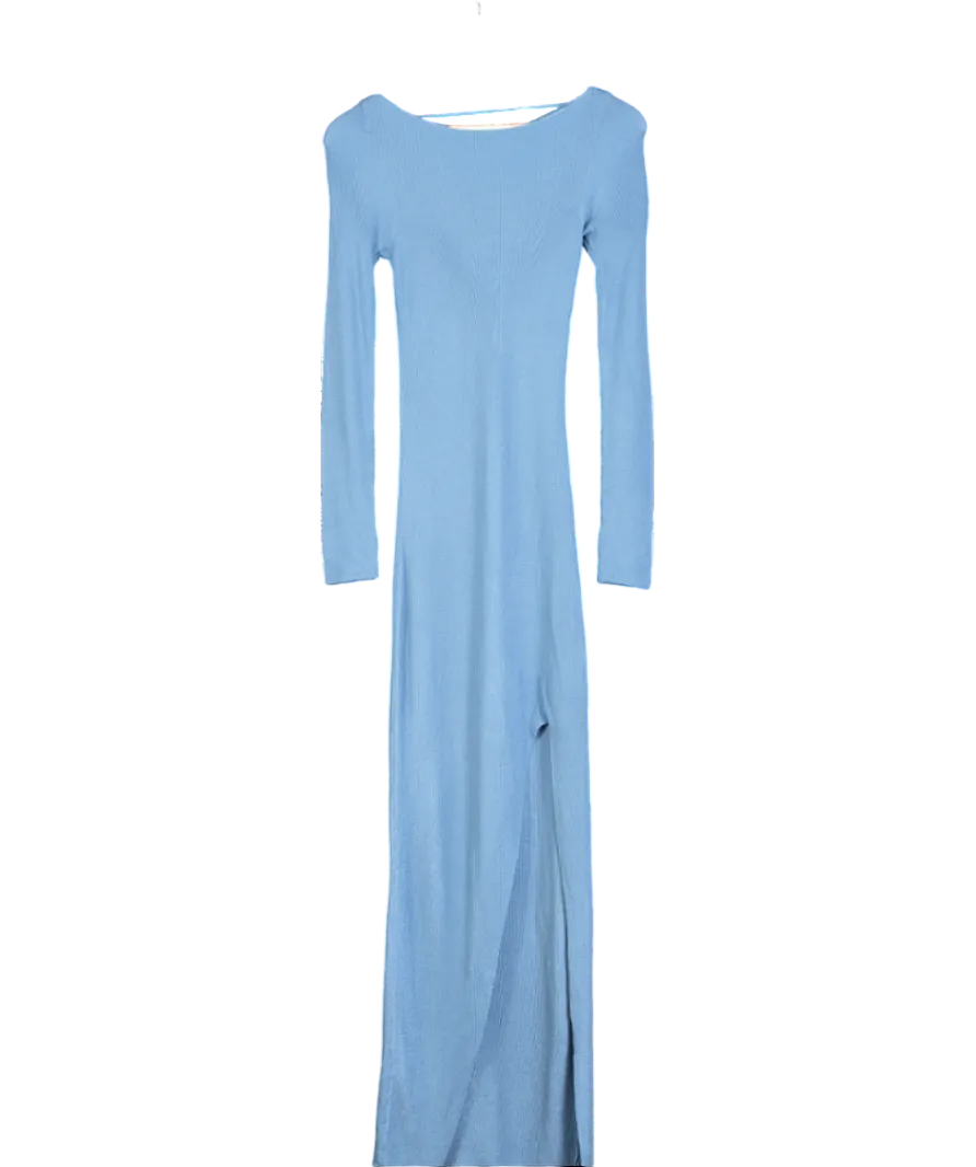 NA-KD Blue X Hanna Schonberg  Lacing Detail Knit Maxi Dress UK S