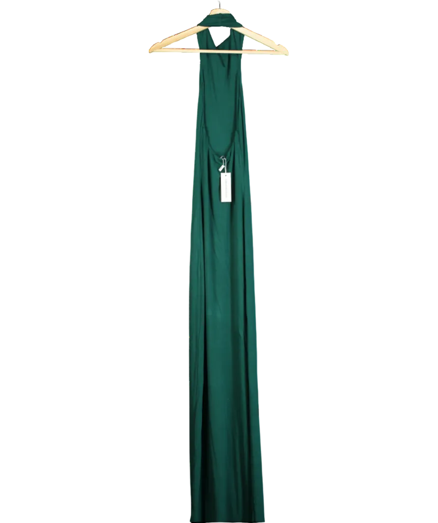 Naked Wardrobe Green Nw Halter Maxi Dress UK 6