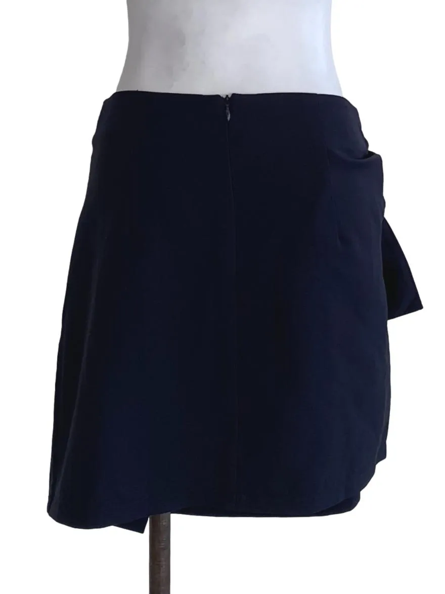 Navy Blue Plain Mini Skirt