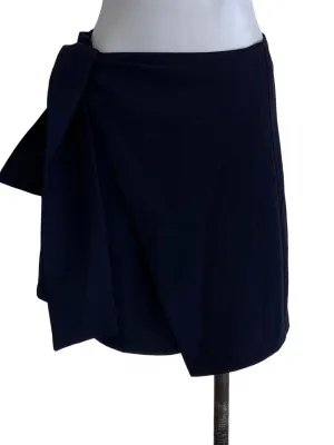 Navy Blue Plain Mini Skirt